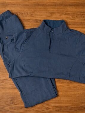 Jaanuu Blue Mock Neck Top